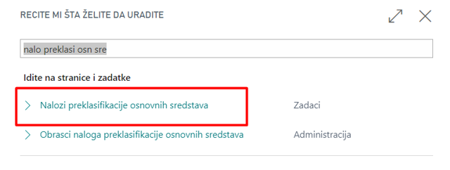 Osnovna sredstva - preklasifikacija • Abak Docs